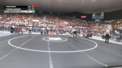 215 lbs 1st Place Match - Parker Gardner, Lindsborg-Smoky Valley HS vs Kash Smith, Columbus HS