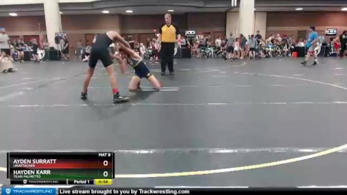 120 lbs Cons. Round 1 - Hayden Karr, Team Palmetto vs Ayden Surratt ...