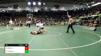 113 lbs Quarterfinal - Tommy Frazier, Zionsville vs Nathan Reyes, Indianapolis Cathedral