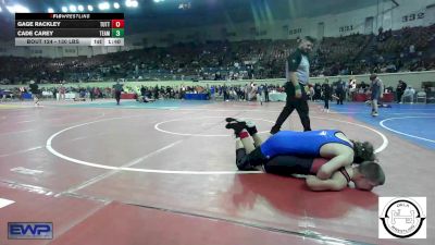 130 lbs Round Of 16 - Gage Rackley, Tuttle Wrestling Club vs Cade Carey, Team Guthrie Wrestling