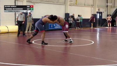 285 lbs Cons. Round 2 - Samuel Richardson, Archbishop Stepinac vs Oliver Varela, Fordham Prep