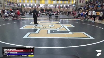 215 lbs Cons. Round 3 - Reichen Lopez, High Altitude Freestyle Wrestling Club vs Wyatt Wheeler, Iowa