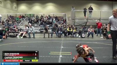 54 lbs Semis (4 Team) - Zeth Dykhouse, Lowell WC Red vs Caspian Crawford, South Lyon Matcats