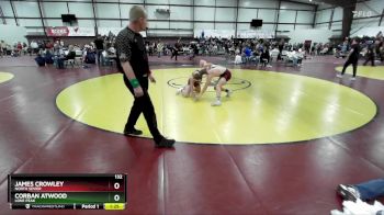 132 lbs Cons. Round 2 - Corban Atwood, Lone Peak vs JAMES CROWLEY, North Sevier