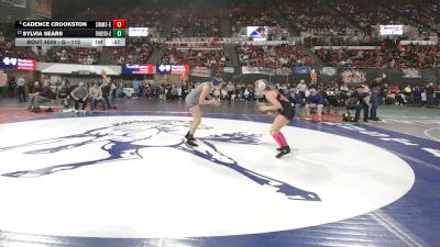 G - 115 lbs Cons. Round 5 - Sylvia Sears, Forsyth (Girls) vs Cadence Crookston, Simms (Girls)