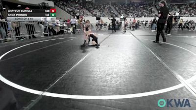 70 lbs Consi Of 8 #2 - Grayson Schultz, Team Tulsa Wrestling Club vs Knox Perkins, Tahlequah Wrestling Club