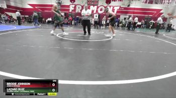 175 lbs Champ. Round 2 - Lazaro Ruiz, Sacred Heart Cathedral Prep vs Brodie Johnson, John H Pitman