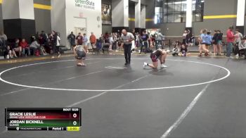 142 lbs Quarterfinal - Gracie Leslie, Grand View Wrestling Club vs Jordan Bicknell, Illinois