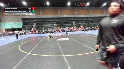 215 lbs Cons. Round 4 - Jaxen Wright, Del Oro vs Carson Leong-Kailihiwa, Kamehameha