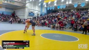 215 lbs Quarterfinal - Brayden Hearn, Laurel H S vs Tyler August, Delaware Military Academy