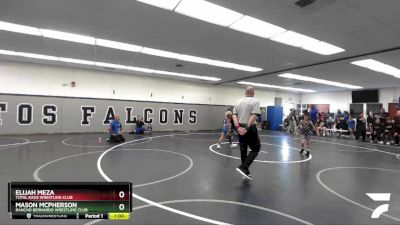 56 lbs Semifinal - Elijah Meza, Total Kaos Wrestling Club vs Mason Mcpherson, Rancho Bernardo Wrestling Club