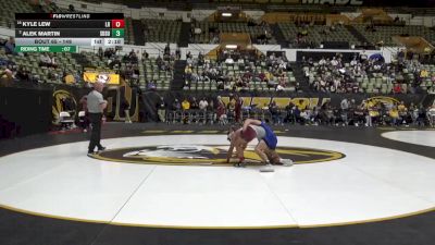 149 lbs Cons. Round 2 - Alek Martin, South Dakota State vs Kyle Lew, Little Rock