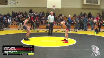 95 lbs Champ. Round 1 - Wyatt Loftis, Sutter Middle School vs Noah Espinoza, Central Catholic