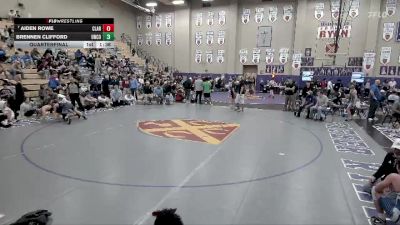 132 lbs Quarterfinal - Aiden Rowe, Clarksville High School vs Brennen Clifford, Union County