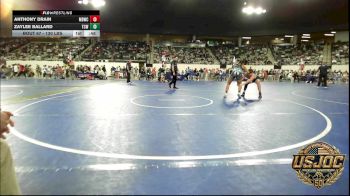 130 lbs Consi Of 8 #1 - Anthony Drain, Mustang Bronco Wrestling Club vs Zaylee Ballard, Team Conquer Wrestling