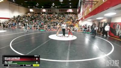 105 lbs Champ. Round 2 - Rylan Gambler, Riverton Middle School vs Eli Asay, Cody Middle School