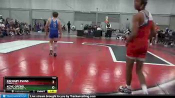 132 lbs Round 1 (8 Team) - Zachary Evans, Texas B vs Koye Grebel, North Dakota Red