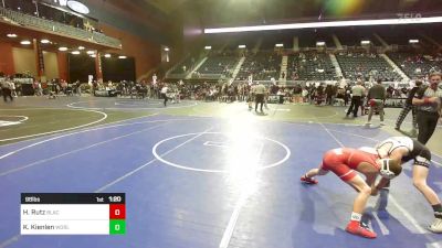 98 lbs Quarterfinal - Hazen Rutz, Black Hills Academy vs Kyland Kienlen, Worland WC