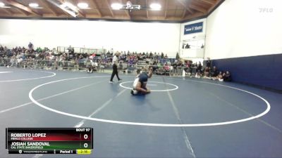 133 lbs Cons. Round 3 - Josiah Sandoval, Cal State Bakersfield vs Roberto Lopez, Menlo College