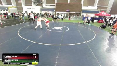 215 lbs Cons. Round 4 - Carter Miles, Springville vs Kayson Myers, Westfield