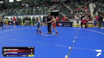 74 lbs Cons. Round 3 - Beaudin Murphy, MT vs Mason Worden, NV