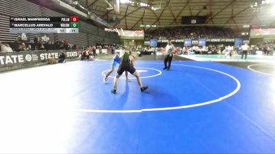Boys 2A 157 lbs 5th Place Match - Marcellus Arevalo, Woodland vs Israel Manfredda, Pullman