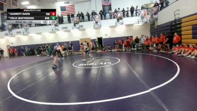 132 lbs Quarterfinal - Garrett Davis, Powell Middle School vs Felix Matthiesen, Worland Middle School