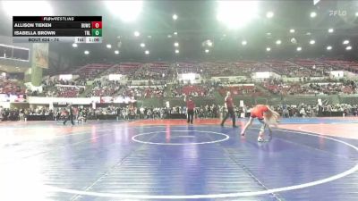 74 lbs Semifinal - Allison Tieken, Snake River Wrestling Club vs Isabella Brown, Team Real Life