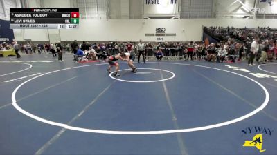 128 lbs Quarterfinal - Levi Stiles, Club Not Listed vs Asadbek Tolibov, Wolf Wrestling Club (Long Island)