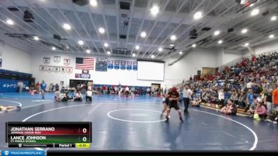 127 lbs Semifinal - Jonathan Serrano, Johnson Junior High vs Lance Johnson, CY Middle School