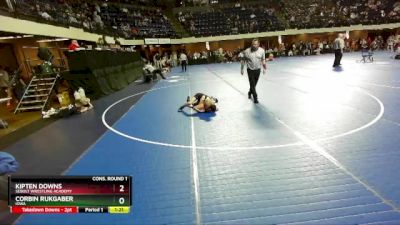 92 lbs Cons. Round 1 - Kipten Downs, Sebolt Wrestling Academy vs Corbin Rukgaber, Iowa