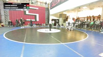 157 lbs 5th Place - Mason Hinshaw, Marblehead/Swampscott vs Hunter Gormally, Minnechaug