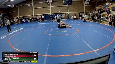 285 lbs Semifinal - Jakob Connors, Menlo vs Rylee Creasey, Snow College