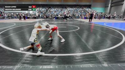 49 lbs Quarterfinal - Isaiah Lopez, Black Fox Academy vs Weston Molinaro, Rising Sun Wrestling Club