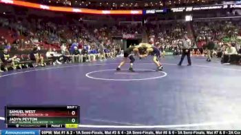 160 lbs Quarterfinal - Jadyn Peyton, 1-West Delaware, Manchester vs Samuel West, 8-Notre Dame, Burlington