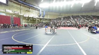 Girls 130 lbs Cons. Round 1 - Azucena Penafiel-Diaz, Warden (Girls) vs Miley Zahler, Selah (Girls)