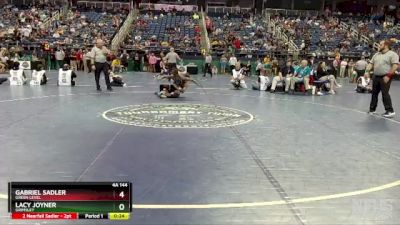 4A 144 lbs Cons. Round 2 - Lacy Joyner, Grimsley vs Gabriel Sadler, Green Level