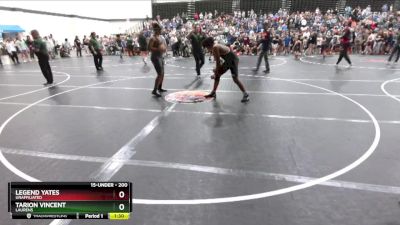 200 lbs Quarterfinal - Legend Yates, Unaffiliated vs Tarion Vincent, Laurens