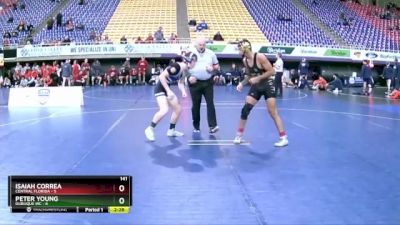 141 lbs Round 1 (8 Team) - Peter Young, Dubuque WC vs Isaiah Correa, Central Florida