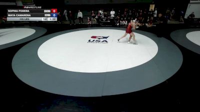 135 lbs Sophia Fodera, SDIKWA - San Diego-Imperial Kids Wrestling Association vs Maya Camarena, SCVWA - Santa Clara Valley Wrestling Association