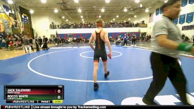 113 lbs Champ. Round 1 - Jack Zalewski, Priest River vs Rocco White, Coeur D Alene