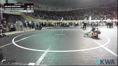 62 lbs Semifinal - Delanie Wartchow, Shelton Wrestling Academy vs Laneigh Jo Cartwright, Midwest City Bombers Youth Wrestling Club