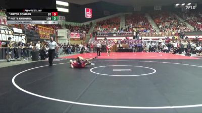 126 lbs Cons. Round 1 - Bryce Combes, Santa Fe Trail Hs vs Rette Krehbiel, Lindsborg-Smoky Valley Hs