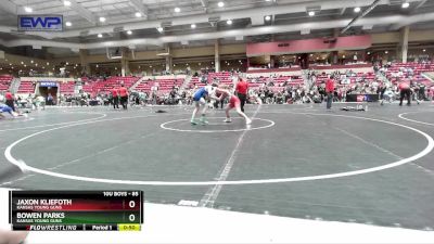 85 lbs Cons. Round 4 - Bowen Parks, Kansas Young Guns vs Jaxon Kliefoth, Kansas Young Guns