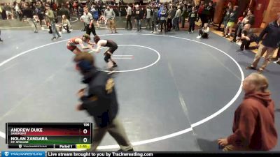 106 lbs Quarterfinal - Nolan Zangara, Mt. Spokane vs Andrew Duke, Sandpoint