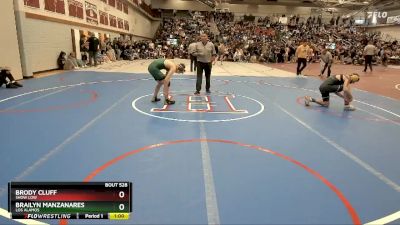 132 lbs Cons. Round 3 - Brailyn Manzanares, Los Alamos vs Brody Cluff, Show Low