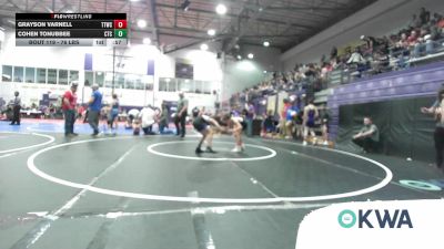 76 lbs Consi Of 4 - Grayson Varnell, Team Tulsa Wrestling Club vs Cohen Tonubbee, Chandler Takedown Club