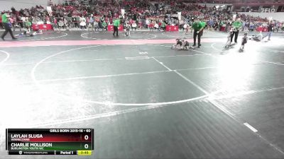 60 lbs Quarterfinal - Charlie Mollison, Burlington Youth WC vs Laylah Sluga, Winneconne