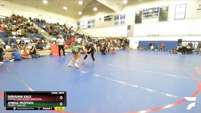 145 lbs Cons. Semi - Shravani Kale, Portola High School Wrestling vs Amena Mustafa, Freight Train WC