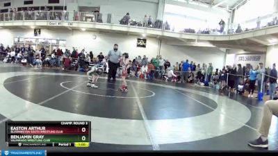 49 lbs Champ. Round 3 - Easton Arthur, Bloomington South Wrestling Club vs Benjamin Gray, Valparaiso Wrestling Club